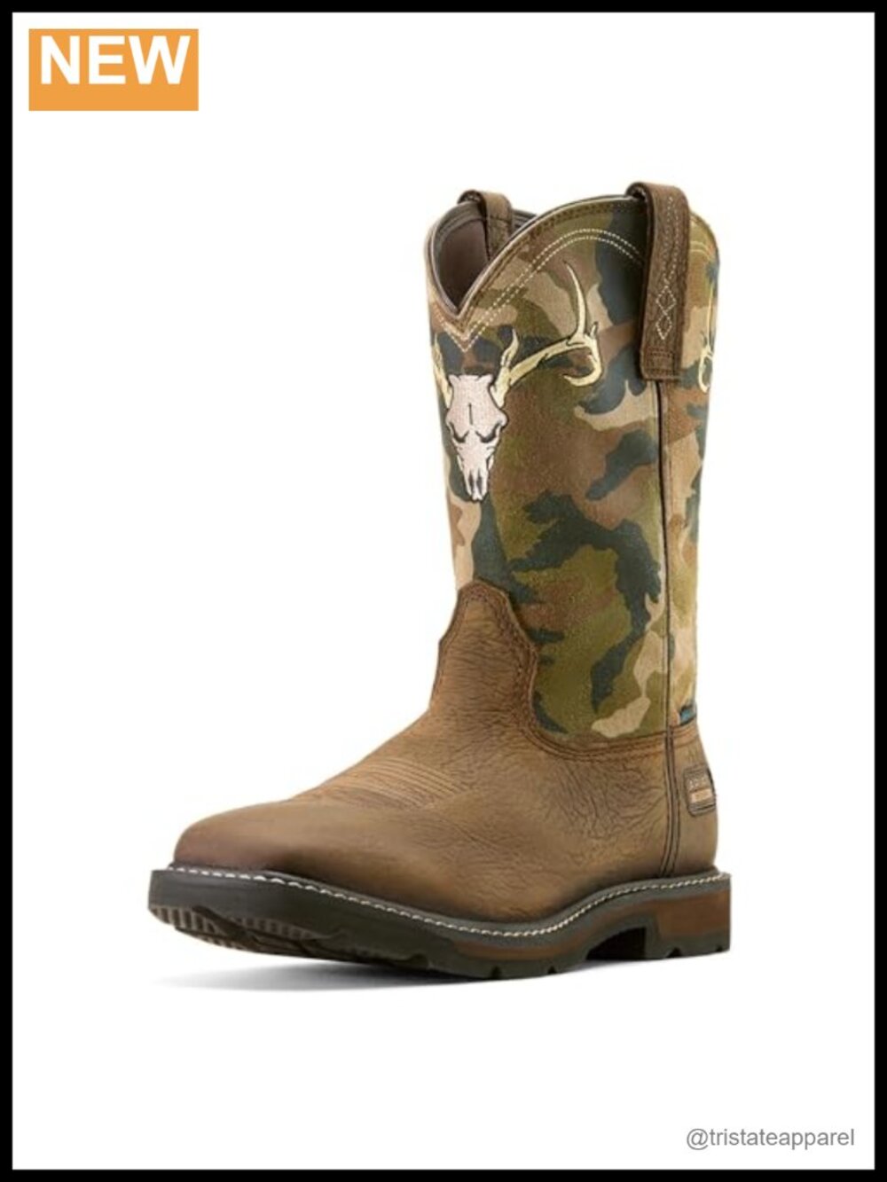 Waterproof Square Toe Work Boots, Wide Calf, Slip Resistant, Memory Foam Insole